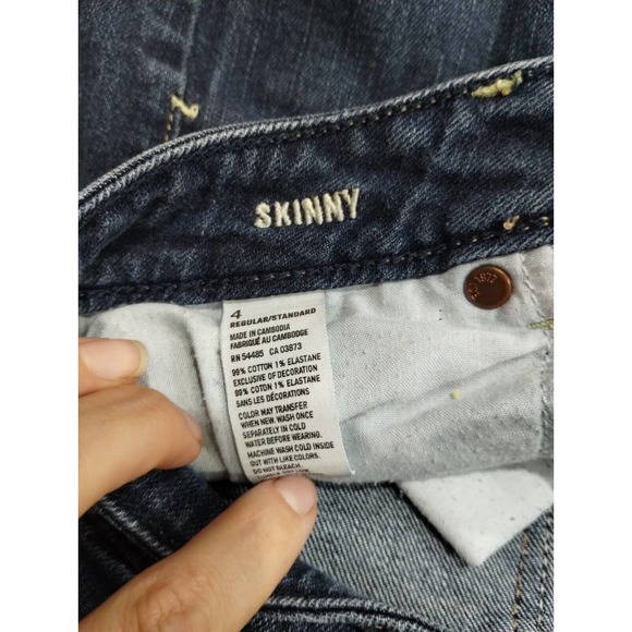 American Eagle Jeans Women 4 Regular Blue Skinny Stretch Denim Pants‎ - Picture 3 of 7